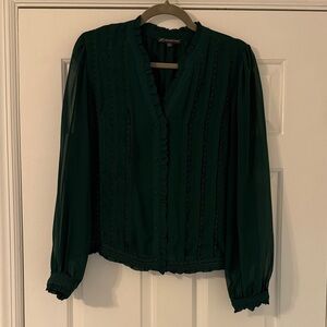 Adrianna Papell Deep Green Blouse